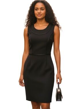 DS Dress Black Sleeveless Scoop Neck Knee Length Sheath Dress (8)